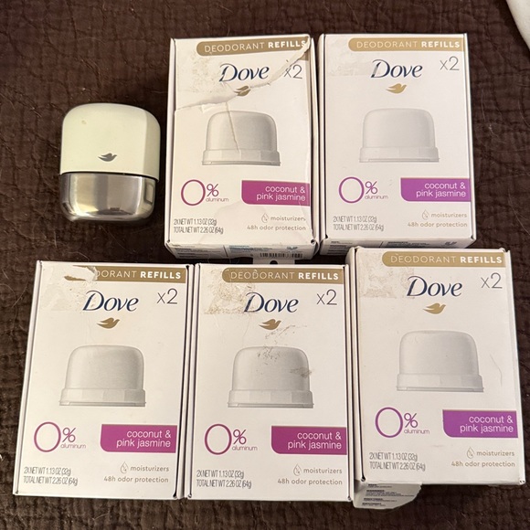 5 Dove 2x Deodorant Refills Coconut & Pink Jasmine (including the starter unit)